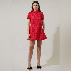 NWT Sugarlips Arielle Jacquard Nova Back Bow Tie Mini Dress